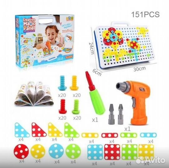 Конструктор с шуруповертом Creativ magic panel