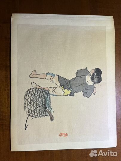 Японская гравюра 19 век. Оригинал