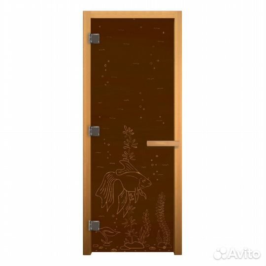 Дверь для Бани стекло Сатин Матовая, рис. 