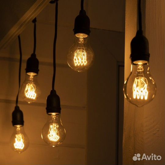 Ретрогирлянда со свисающими лампами 10м
