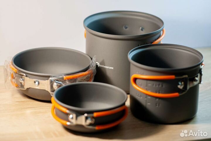 Туристический котелок с радиатором походы hiking