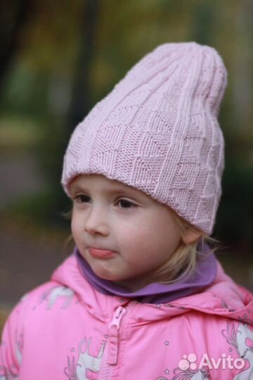 Новая шапочка для девочки из мериноса
