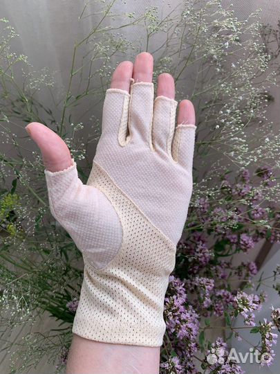 Японские солнцезащитные перчатки, слоновая кость