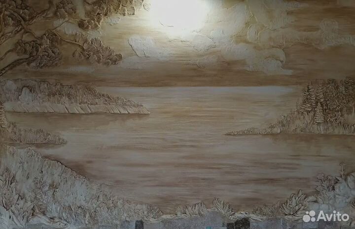 Барельеф на стене, обьёмная картина