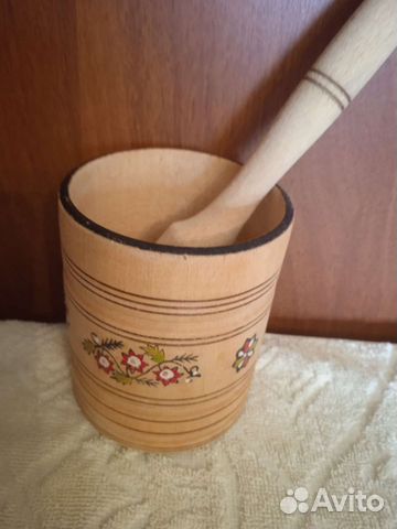 Ступка с пестиком деревянная