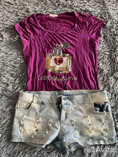 Шорты, Юбка натуральная кожа 44