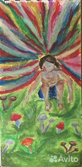 Лесной пейзаж с грибами