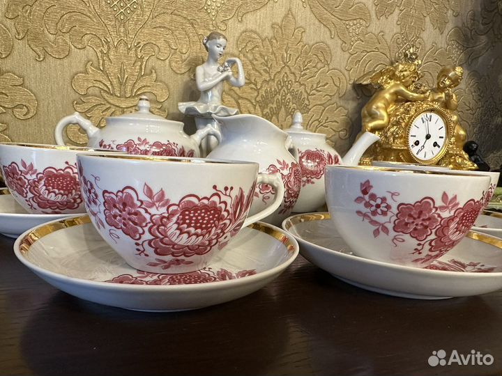 Сервиз чайный СССР Дулево «Георгин»