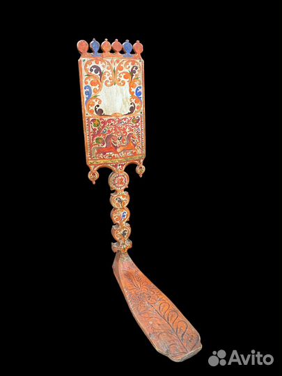 Старинная Северодвинская прялка на золоте 19 век