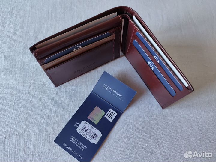 Мужской кожаный бумажник Sergio Tacchini, оригинал