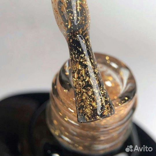 Топ для гель-лака с эффектом золотой потали