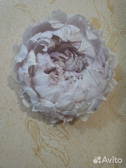 Цветы. Пион из гофрированной бумаги настенный