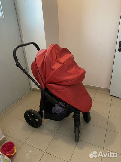 Коляска Mr Sandman Vortex кожаная красная