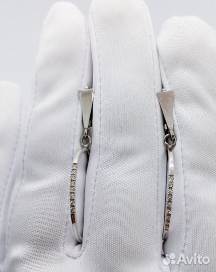 Серьги с природным камнем Золото