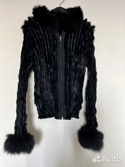 Легкая двусторонняя накидка из плащевки с кроликом