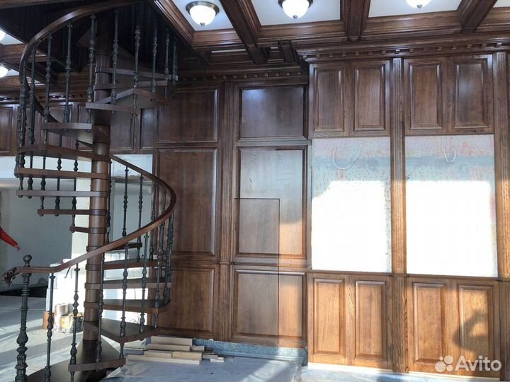 Деревянный потолок из массива дерева