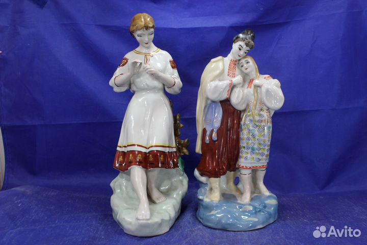 Две фарфоровые статуэтки о любви Майская ночь Пара
