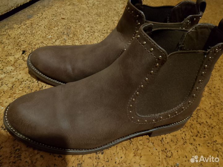 Кожаные ботильоны женские 38