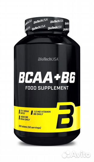 Аминокислоты BioTech USA bcaa + B6, 200 таб