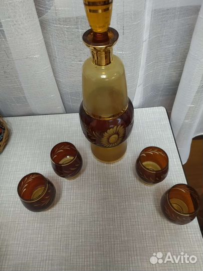 Графин, штоф богемия с рюмками