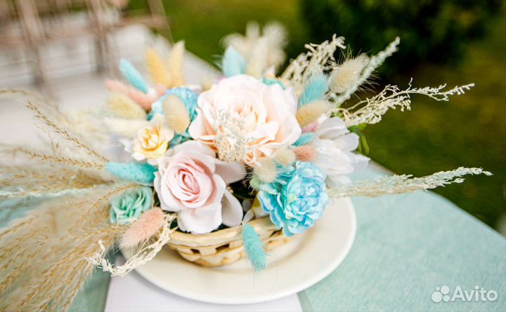 Свадебная арка, декор, пампасы, скатерти, макраме
