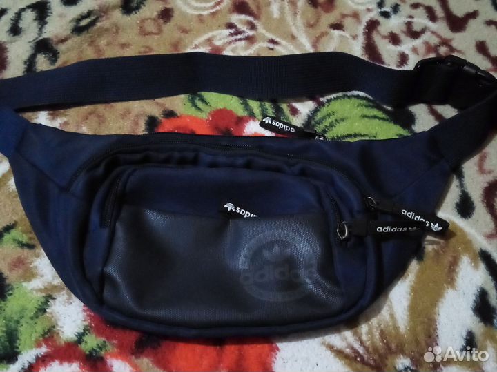 Мужская кожаная сумка через плечо Adidas