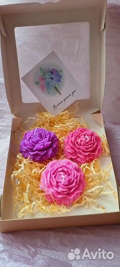 Свеча ручной работы Пион