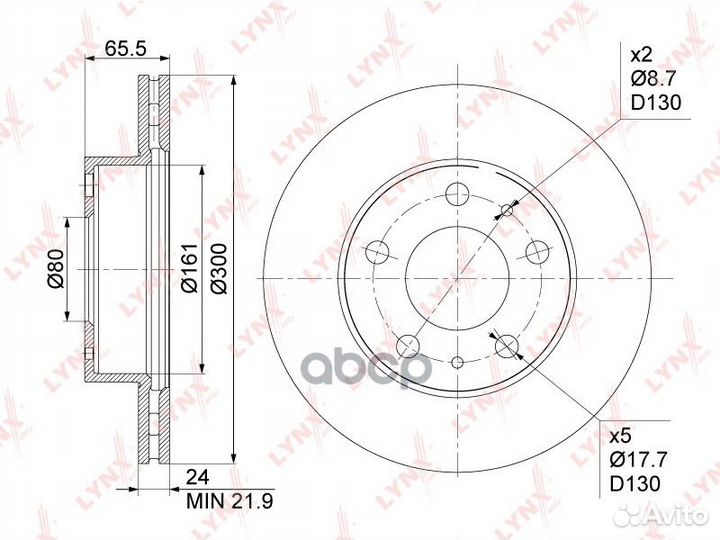 Диск тормозной перед. 300x24 BN-1016 lynxauto