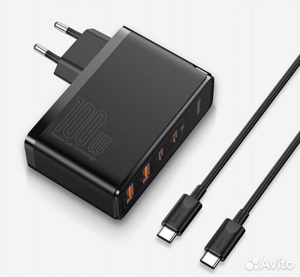 Зарядка Baseus Gan 2 100W, блок питания, бп