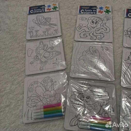 Набор пазл-раскраска +фломастеры