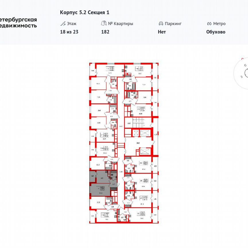 1-к. квартира, 31,1 м², 18/23 эт.