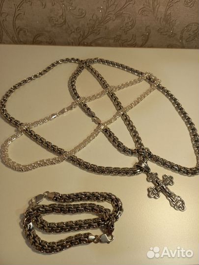 Мужская серебряная цепь