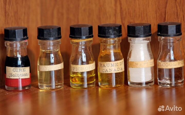 Старинный микроскоп optico paris