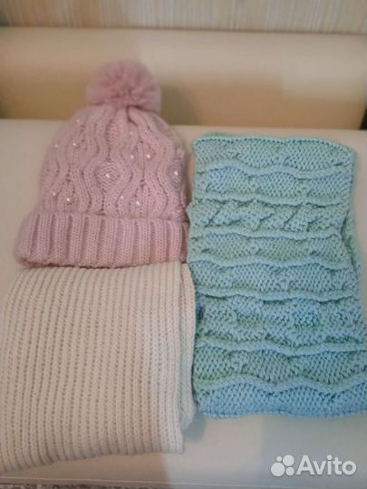 Шапка зимняя шарф и снуд