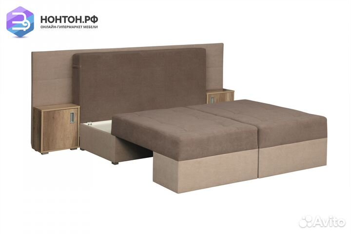 Диван трансформер Даллас коричневый / бежевый