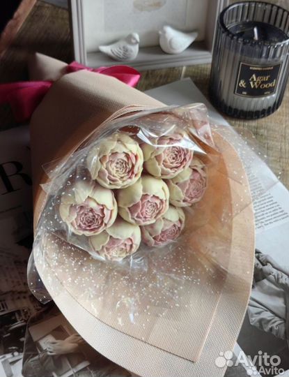 Букет из шоколадных цветов, шоколадные пионы