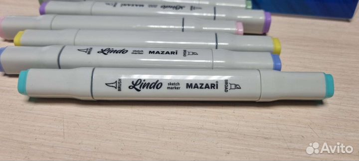 Двусторонние маркеры Lindo 6 штук. Новые