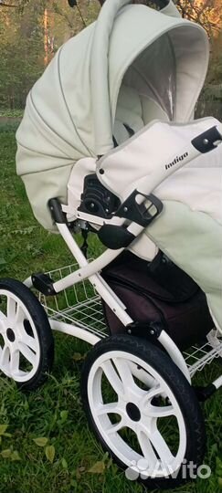 Коляска 2 в 1 индиго экокожа