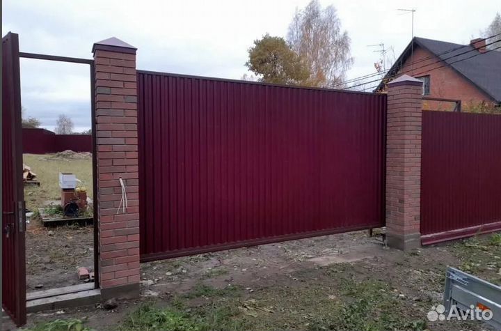 Откатные ворота с автоматикой 4 м и 5 м