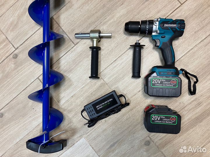 Шуруповерт ледобур Heinhelper + шнек Тонар 130