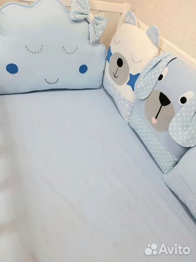 Бортики в детскую кроватку зверюшки