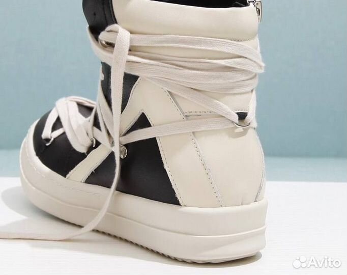 Rick Owens Hexagram Geobasket Черно-белые Кроссовк