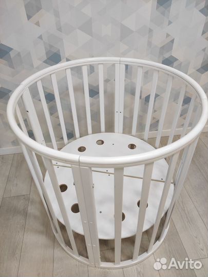 Детская кроватка трансформер круглая овальная