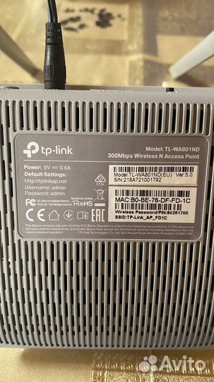 Wifi роутер TP link TL-WA801ND
