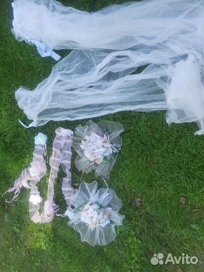 Свадебные украшения на машину бу