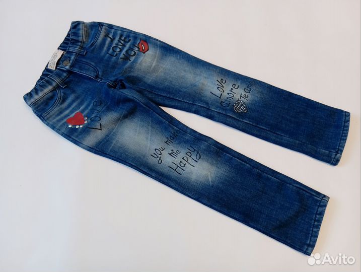 Джинсы утеплённые для девочки 128 gloria