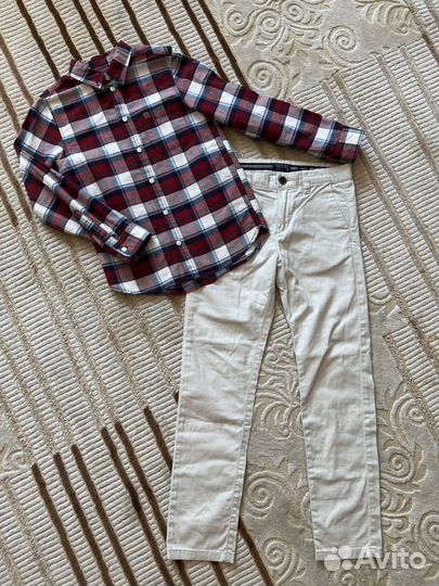 Брюки и рубашки р.140+