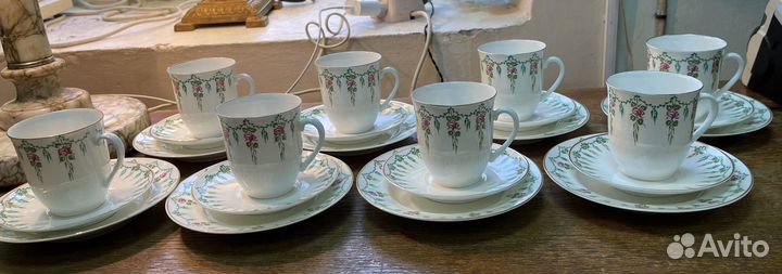 Кофейный сервиз лфз. Костяной фарфор. Трио