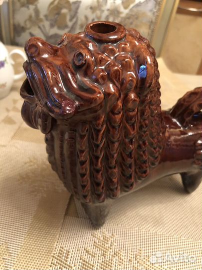 Штоф лев Опошня обливная керамика