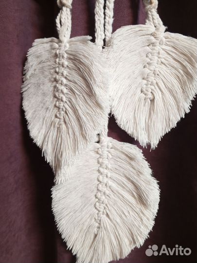 Макраме панно листья